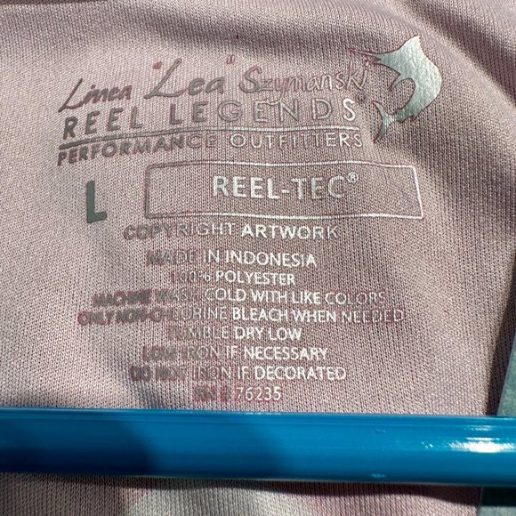 Reel Legends Size Large UPF 40 Performance Outfitters Long Sleeve Tee Shirt Red - Picture 3 of 12